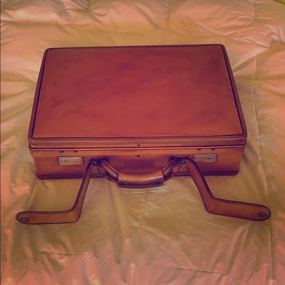 Restored Hartman attache hard leather briefcase.